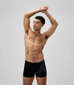 Herren Hyperboom Aquashorts mit V-Schnitt Schwarz/Grün