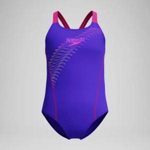 Mädchen Medley Badeanzug mit Logo Violett/Pink