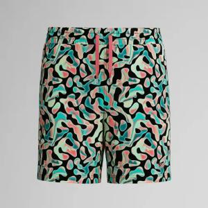 Jungen Badeshorts 38 cm mit Print Orange/Grün