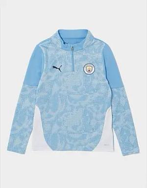 PUMA Manchester City FC 1/4 Zip Trainingsoberteil Kinder, Blue