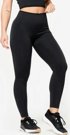 Leggings Damen nahtlos - schwarz