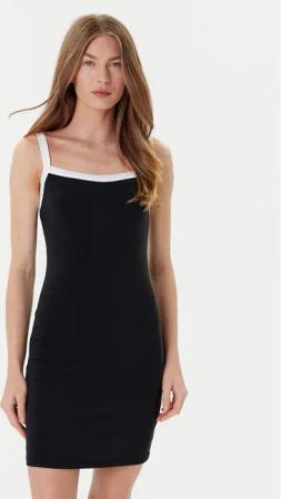 Eleh Sommerkleid ESS250115 Schwarz Slim Fit
