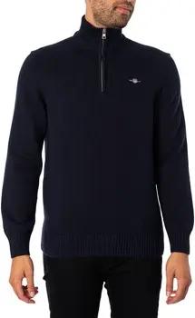 Gant  Pullover Lässiger Strickpullover mit halbem Reißverschluss