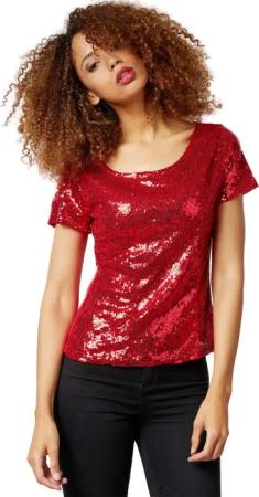 dressforfun T-Shirt Pailletten-Kurzarm-Shirt