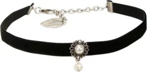 Alpenflüstern Choker Trachten-Samt-Kropfband Helena (schwarz), -