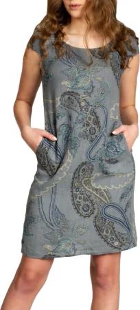 Caspar Sommerkleid SKL022 Damen Sommer Leinenkleid