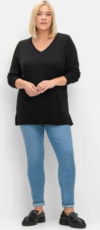 Sheego V-Ausschnitt-Pullover "V-Ausschnitt-Pullover"