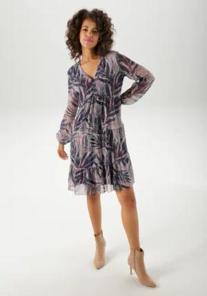 Aniston CASUAL Tunikakleid, mit exotischen Blättern im Batik-Look bedruckt - NEUE KOLLEKTION