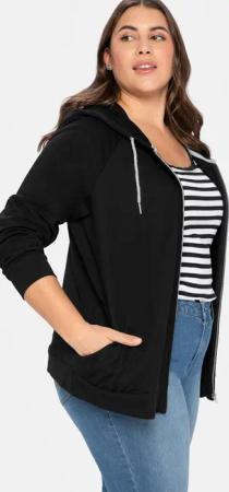Sheego Shirtjacke "Kapuzensweatjacke", (1 tlg.)