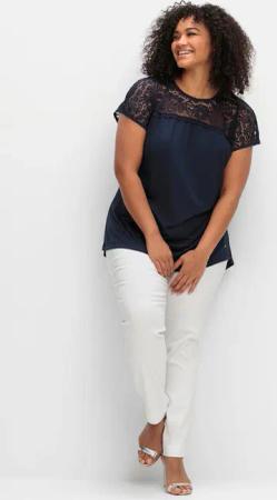 Sheego Spitzenshirt "Spitzenshirt", (1 tlg.)