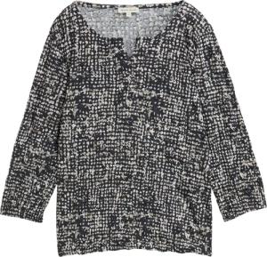 TOM TAILOR Damen Crinkle Blusenshirt mit Muster, blau, Gemustert, Gr. XXXL