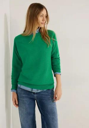 Cecil Damen Rippstrick Pullover in Grün, Gr: XXL