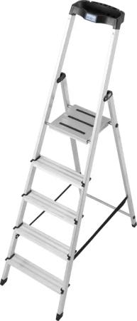 KRAUSE Stehleiter Safety, Aluminium, 1x5 Stufen,