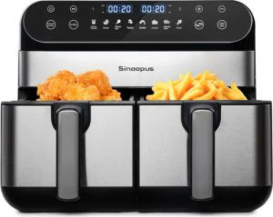 TAB Heißluftfritteuse 10L XXL, 2400W Dual-Zone