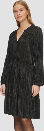 s.Oliver Minikleid Plissiertes Jersey-Kleid mit Glitzereffekt