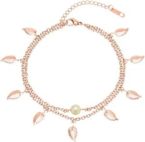 Unique Fußkette Rosévergoldete Unique Fußkette zweireihig A5015