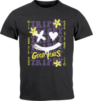 Neverless Print-Shirt Herren T-Shirt Drip Face