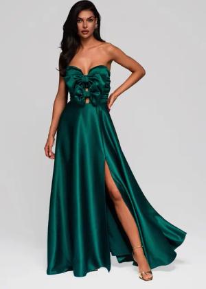 OMBRE Abendkleid Satinkleid mit XXL-Schleife und