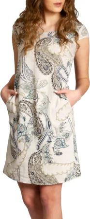 Caspar Sommerkleid SKL022 Damen Sommer Leinenkleid