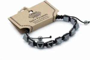 Bali-Homedecor Armband Magnetisches Hämatit-Shamballa-Armband- Stachelige Pyramiden