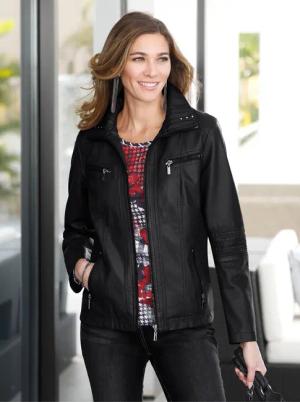 Sieh an! Allwetterjacke Lederimitatjacke