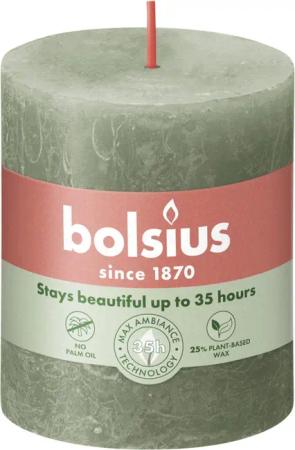 Bolsius Stumpenkerze Bolsius Rustik Stumpenkerze olivengrün,