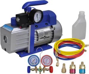 vidaXL Klimamesser Vakuumpumpe Einstufig mit 2-Wege-Verteiler-Manometer