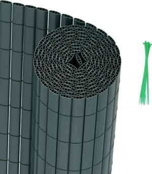 Clanmacy Balkonsichtschutz PVC Sichtschutzmatte mit Kabelbindern