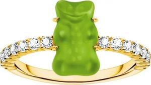 THOMAS SABO Fingerring THOMAS SABO x HARIBO Schmuck: Ring mit Goldbär, mit Kristallglas, Zirkonia (synth)