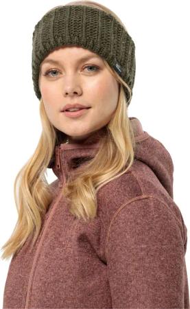 Jack Wolfskin Highloft Knit Headband Women Stirnband Damen M green island moss
