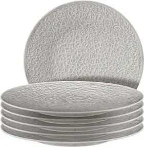 6 Seltmann Weiden Teller Nori grau, silber 21,0 cm