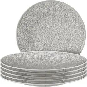 6 Seltmann Weiden Teller Nori grau, silber 26,4 cm