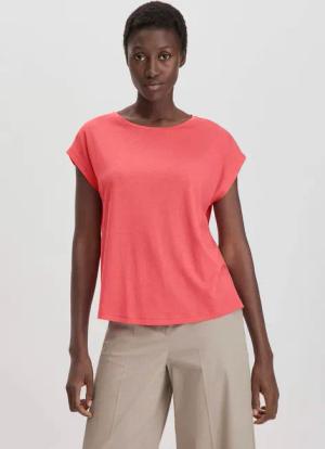 hessnatur Damen T-Shirt Oversize aus TENCEL™ Lyocell mit Bio-Baumwolle - rot - Größe S