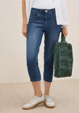 Cecil Damen 3/4-Jeans im Casual Fit in Blau, Gr: 27