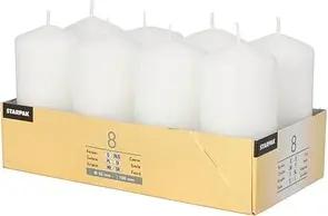 8 STARPAK Stumpenkerzen weiß