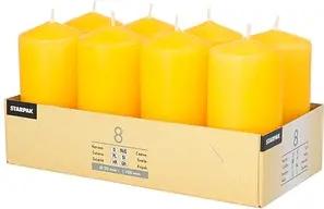 8 STARPAK Stumpenkerzen goldgelb