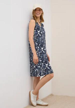 CECIL Jerseykleid Sommerkleid mit Raffung an