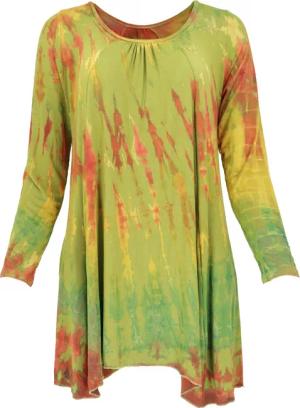 Guru-Shop Longbluse Batik langarm Tunika, Hippie