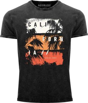 Neverless Print-Shirt Herren Vintage Shirt California