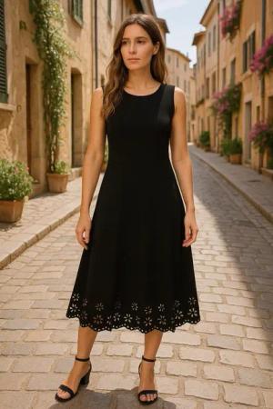 Moda Yakamoz Midikleid Damen Ärmelloses Laser