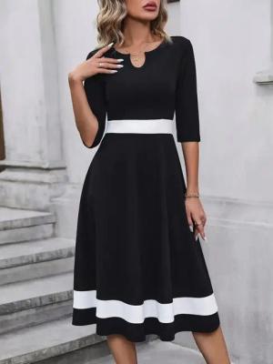 Moda Yakamoz Midikleid JANE'S Damen Kurzarm