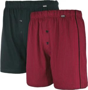 ADAMO Boxershorts Adamo 2er-Pack Boxershorts schwarz/weinrot