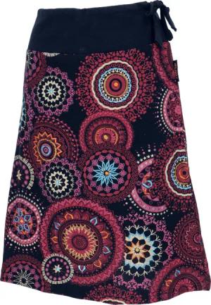 Guru-Shop Minirock Bestickter knielanger Rock, Boho