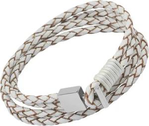 Unique Lederarmband Weißes Unique Lederarmband mit Edelstahlverschluss LB0258