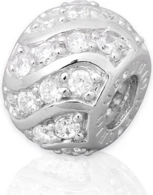 Unique Bead Exklusiver Unique 925 Sterling Silber Bead ohne Gewinde - rhodiniert