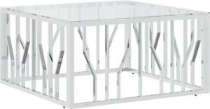 furnicato Couchtisch 80x80x40 cm Edelstahl und