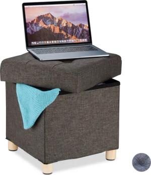 relaxdays Sitzhocker mit Stauraum, Braun