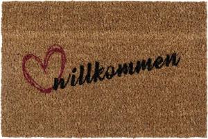 Andiamo Fußmatte "Kokos Willkommen", rechteckig, 17 mm Höhe, Schmutzfangmatte, mit Spruch, In- und Outdoor geeignet