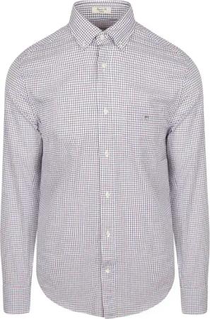 Gant Casual Hemd Poplin Blau Rot kariert - Größe XXL