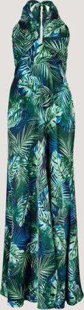 Apricot Maxikleid Tropical Satin Kleid, mit